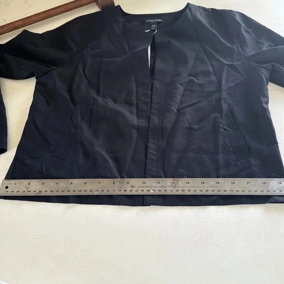 Eileen fisher Sandwashed Tencel Round Neck Jacket silk black NWT size small - Picture 15 of 16